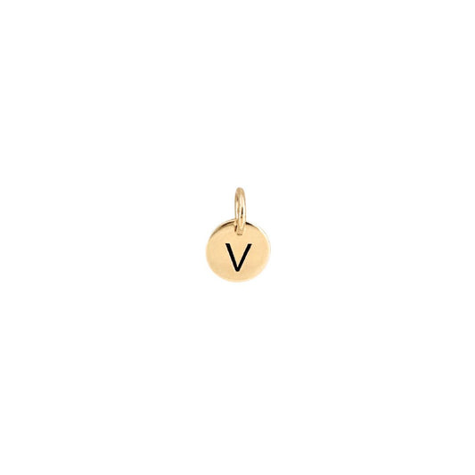 Letter V Pendant Gold